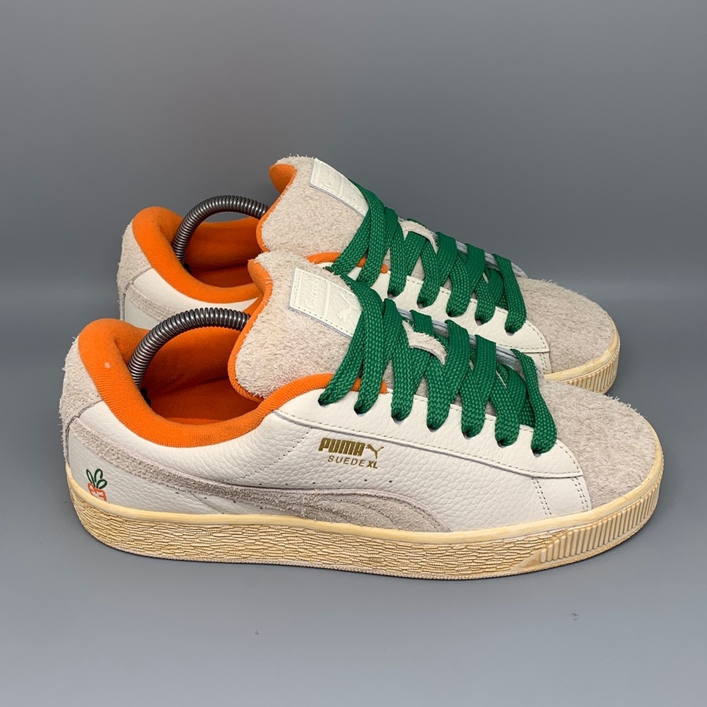 Puma Suede XL Carrot Cream Green Orange Skate Shoes 398801-01 Men’s Sz 10 New